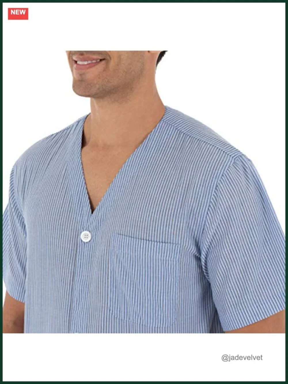 Men's Broadcloth Short Sleeve Pajama Set - Relaxed Fit, 2-Piece